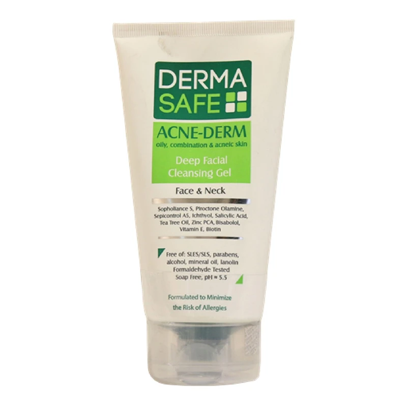 ژل شستشوی صورت و گردن درماسیف مدل Acne Derm حجم 150میل