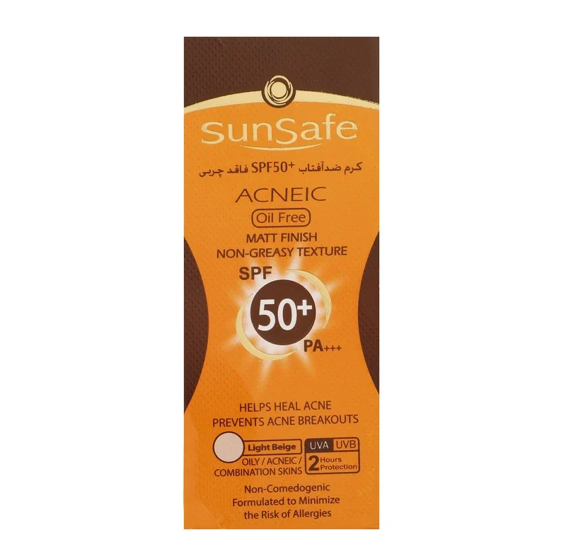 کرم ضد آفتاب و آنتی آکنه بژروشن سان سیف SPF50 فاقد چربی حجم ۵۰ میلی لیتر
